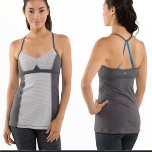 Lululemon Bend & Flow Tank Hyper Stripe Angel Wing / Soot Light